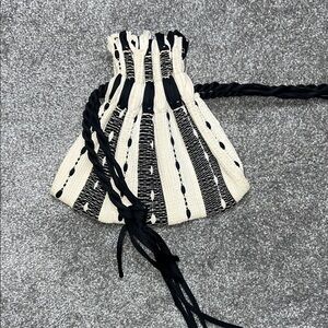 Stylish Black and Cream/ Ivory Wristlet